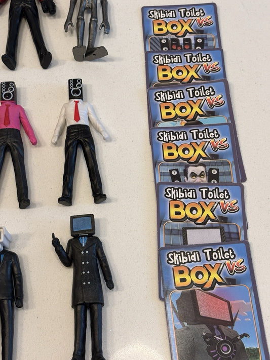 8x Skibidi Toilet Figures Models Toy Cameraman TV Man Speaker Man  + 6x Cards