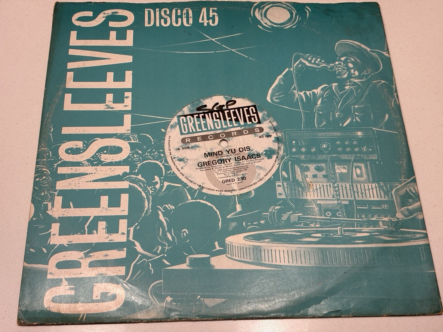 Gregory Isaacs - Mind Yu Dis - 12” Vinyl - 1988 UK Release - GRED230