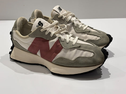 New Balance 327 Trainers -  White Burgundy - Size UK 6