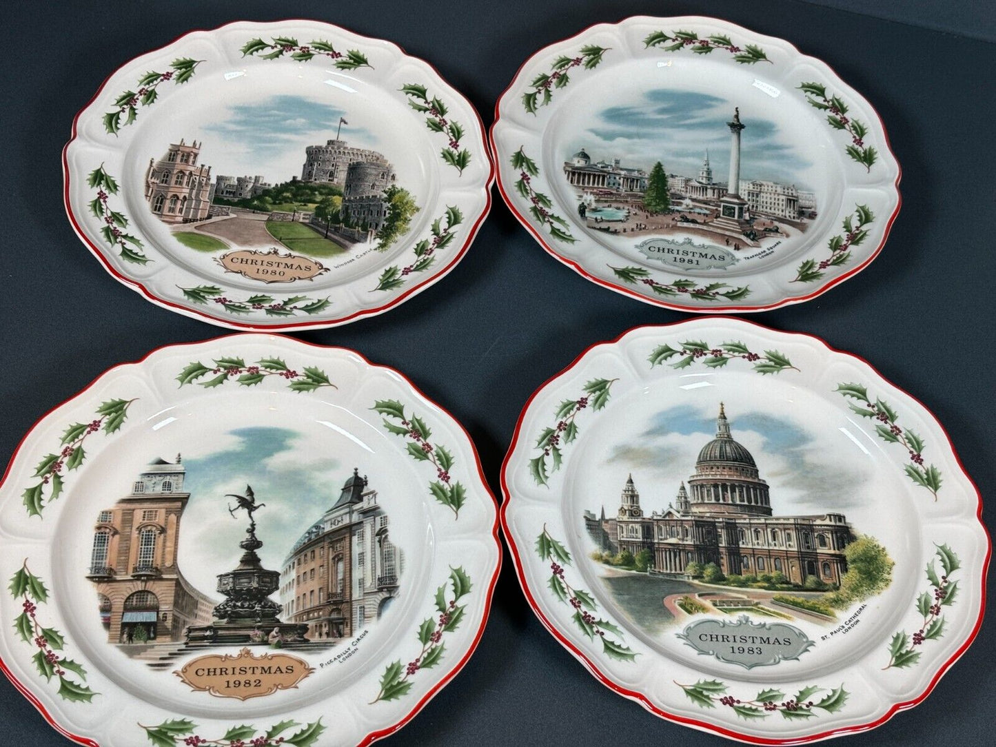 Wedgewood Queensware Christmas Plate Set Of 4 Alan Price 1, 2, 3 & 4 In Set