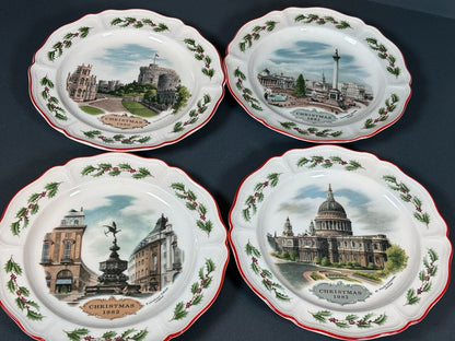 Wedgewood Queensware Christmas Plate Set Of 4 Alan Price 1, 2, 3 & 4 In Set