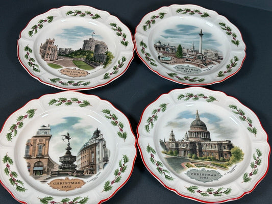 Wedgewood Queensware Christmas Plate Set Of 4 Alan Price 1, 2, 3 & 4 In Set