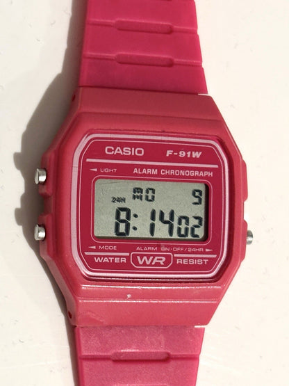 Casio F91W Vibrant PINK Resin Strap Casual Watch CASIO F-91WC-4AEF-  Men Women