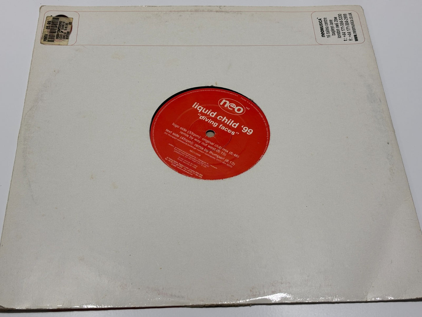 Liquid Child '99 – Diving Faces 12" Vinyl 1998 3 Mixes Trance