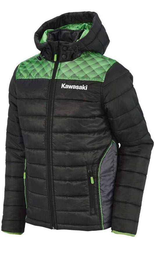 Kawasaki Sports Coat Jacket Hooded Padded Rare