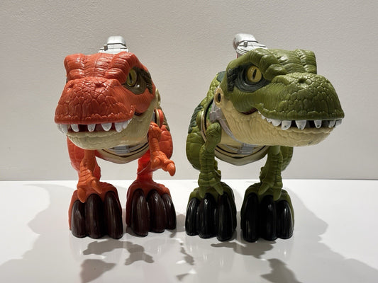 2x Jurassic World Mega Mouth T Rex Chomping Dinosaur Toy Imaginext