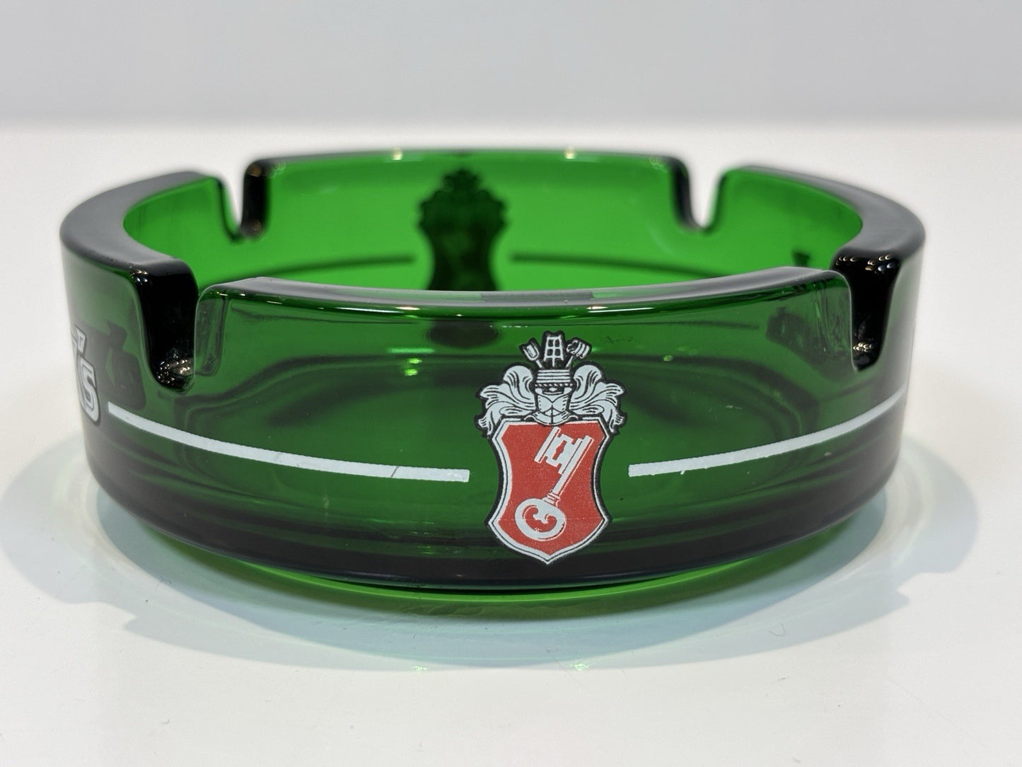 Beck's Beer Green Glass Ash Tray Ashtray Man Cave Novelty Gift VGC RARE