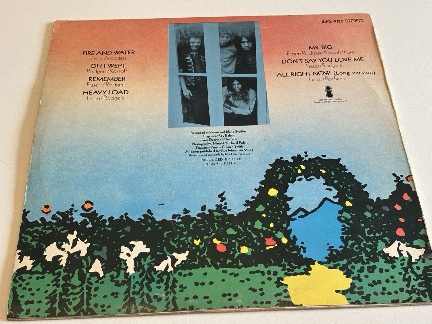Free - Fire & Water - Vinyl LP UK 1970 Pink Rim Press EX+