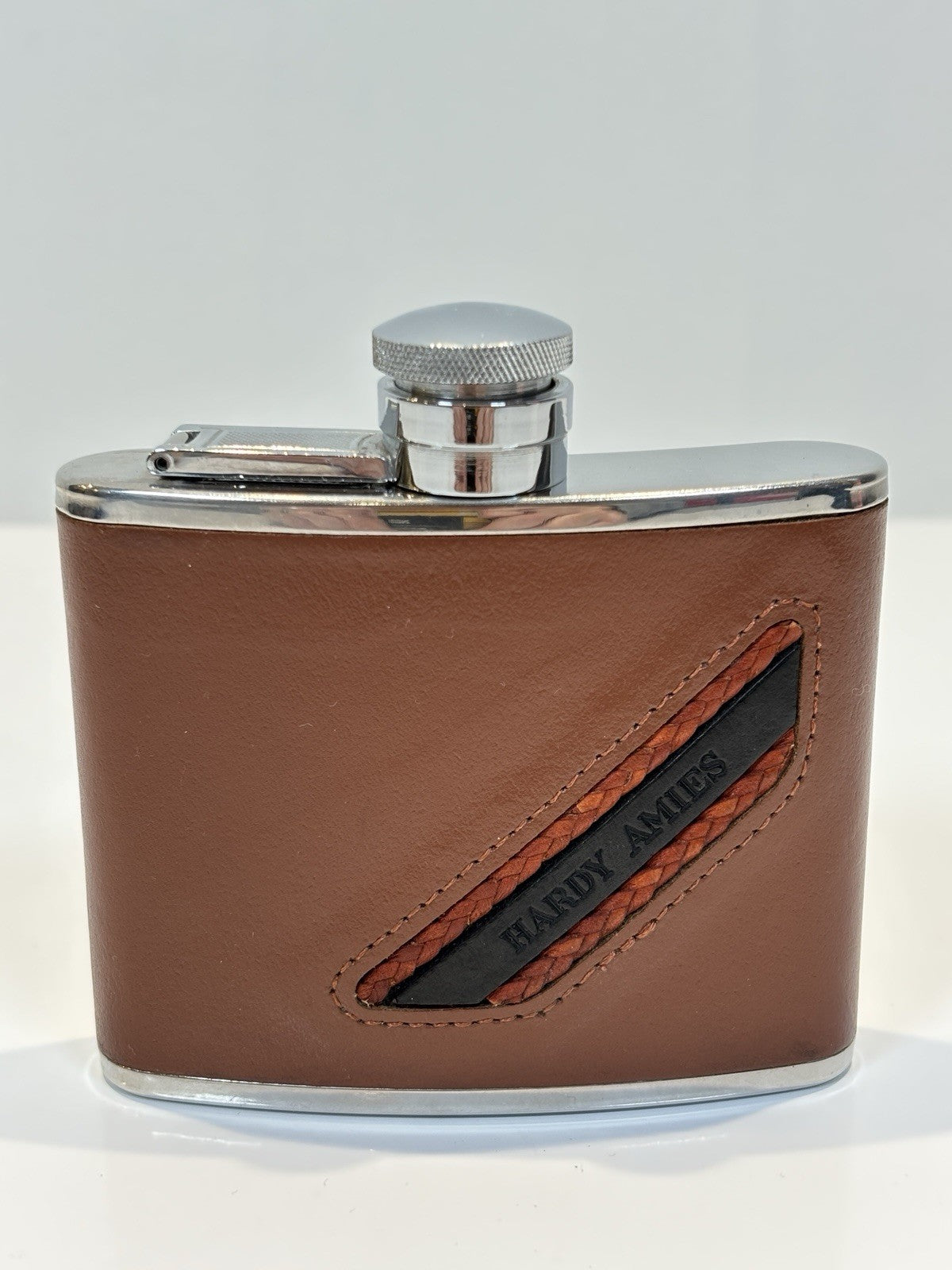 Hardy Amies Savile Row, 4 oz Hip Flask, Stainless Steel, Made In England.