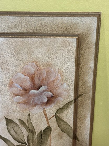 Flower Wall Art With A Gold Frame