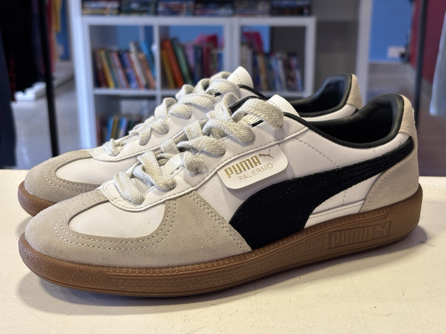 Puma Palermo White Casual Shoes Sneakers Size UK 5.5