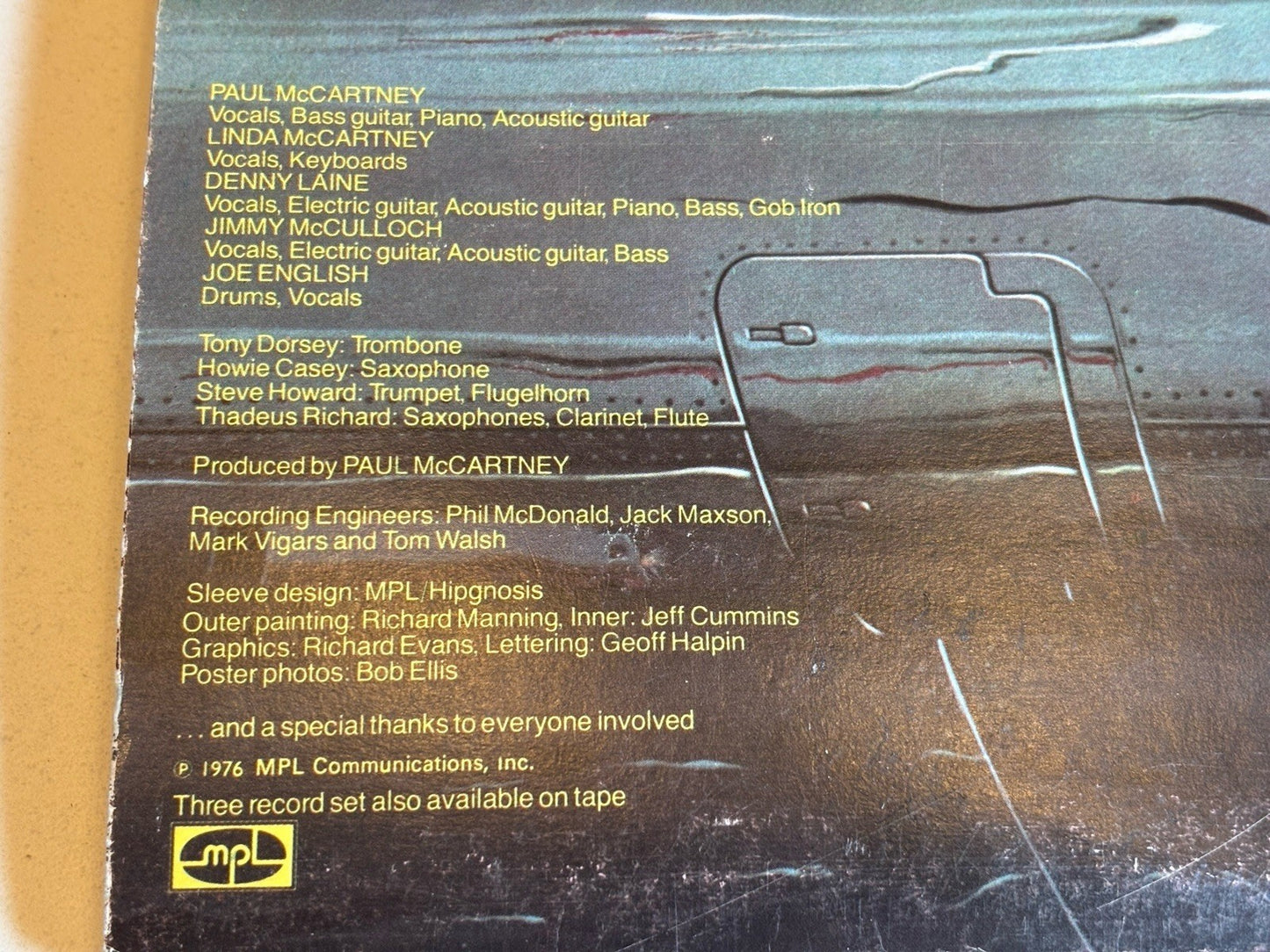 Paul McCartney & Wings Wings Over America Vinyl UK 1976 1st Press 3 LP & Poster