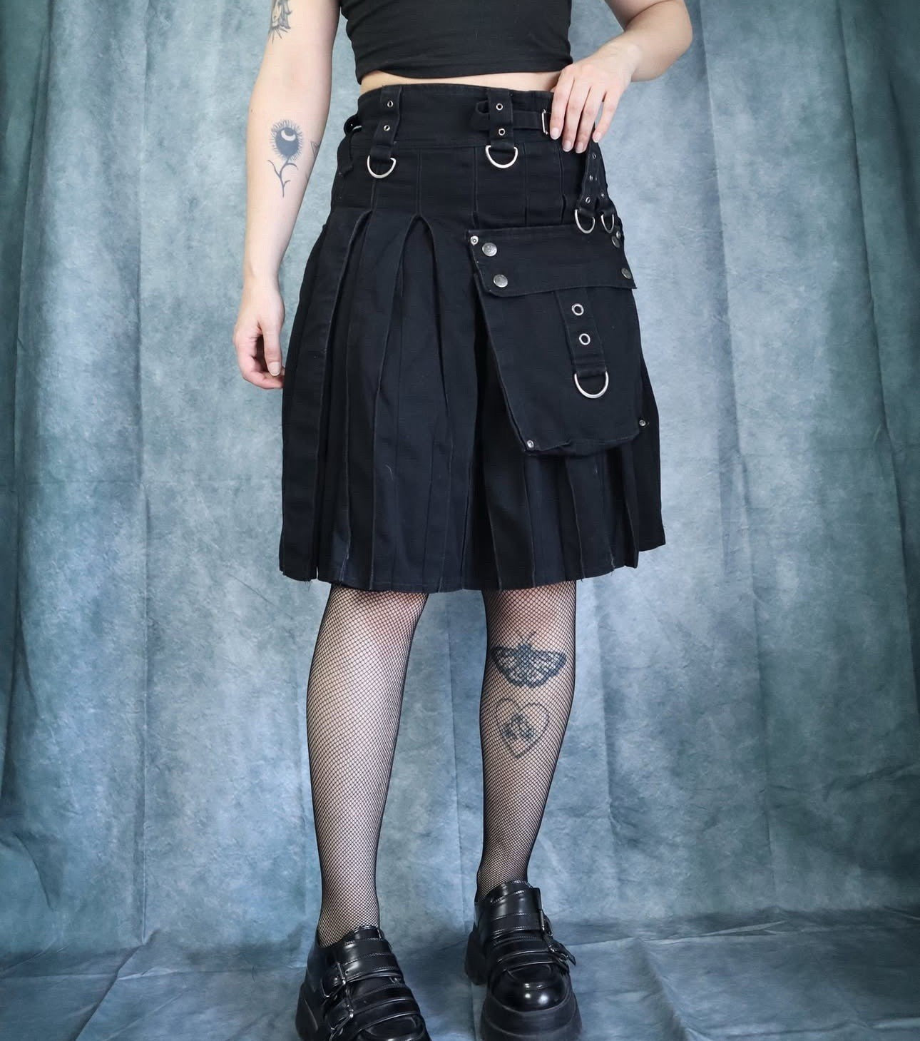 Gothic Kilt Skirt Criminal Damage Size L 14 UK