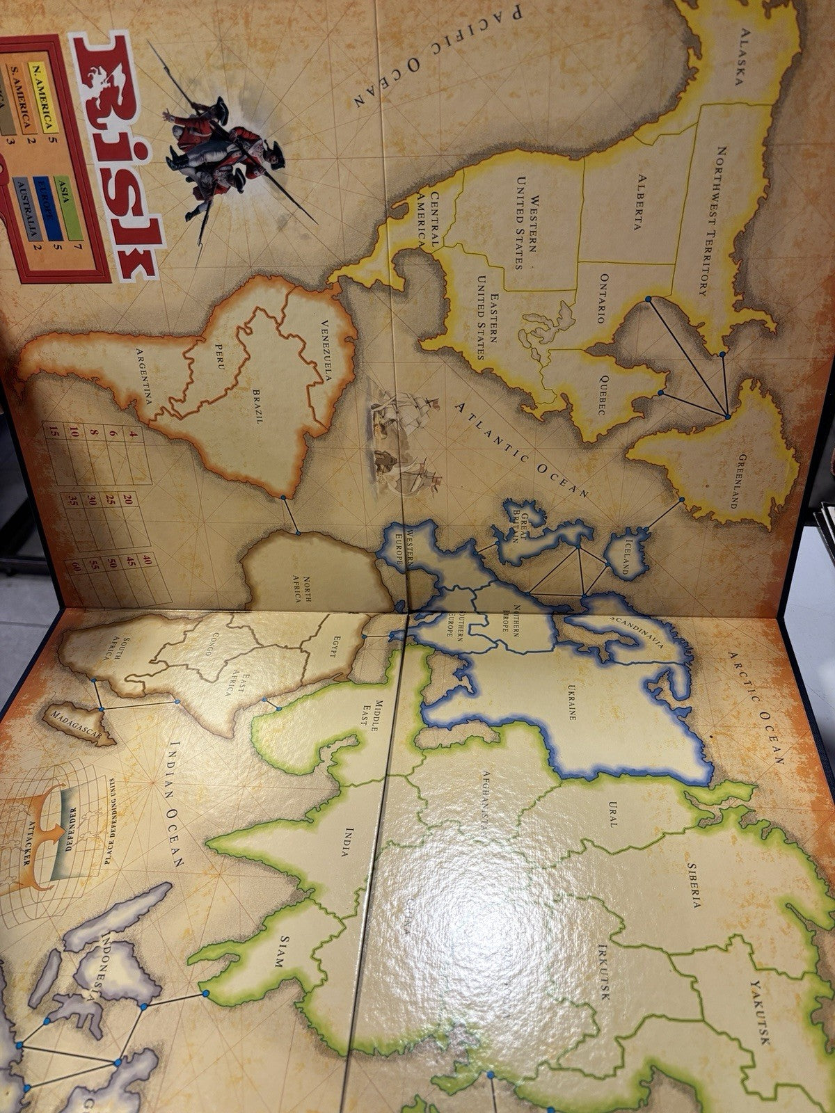RISK BOARD GAME - PARKER/HASBRO 2004 -GOLDEN CAVALRY PIECE EDITION