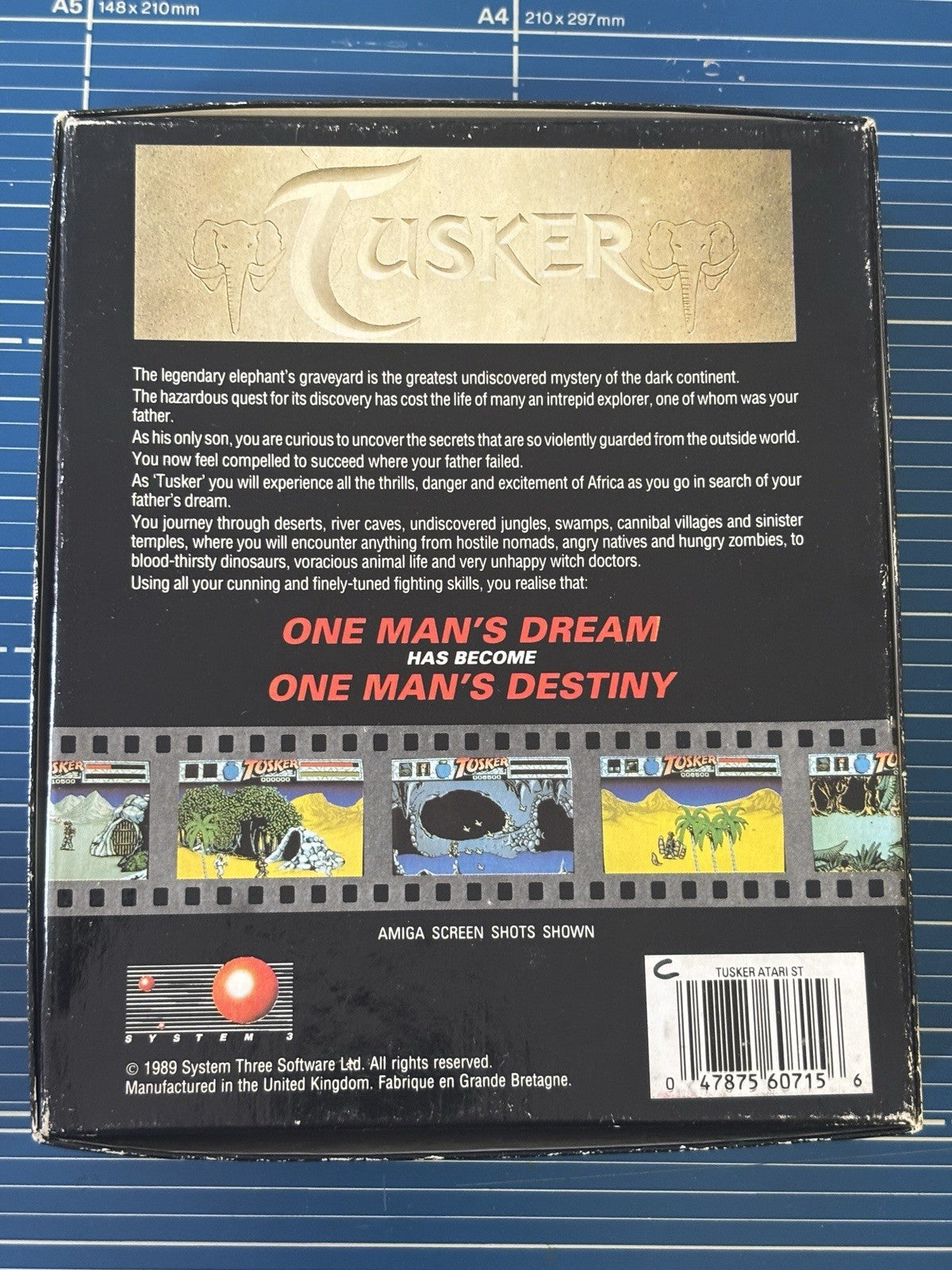 Tusker Atari ST Complete PAL Adventure Tested System 3