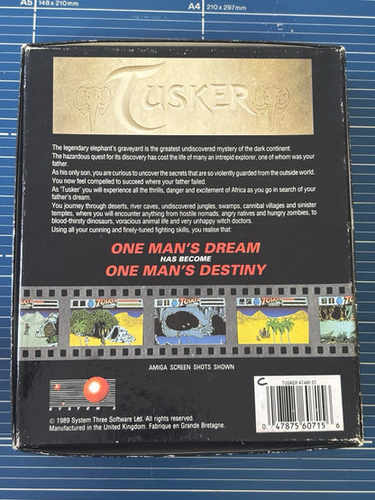 Tusker Atari ST Complete PAL Adventure Tested System 3