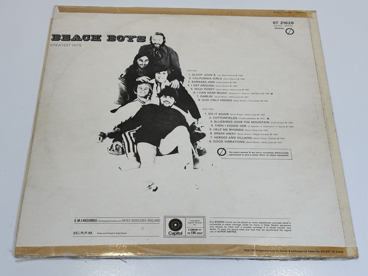 The Beach Boys Greatest Hits Vinyl UK Capitol LP Good Vibrations Brian Wilson