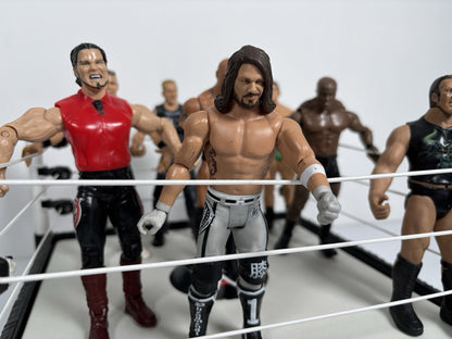 WWE Wrestlemania 2010 Spring Loaded Ring + 8 Figures Including The Rock & Cena