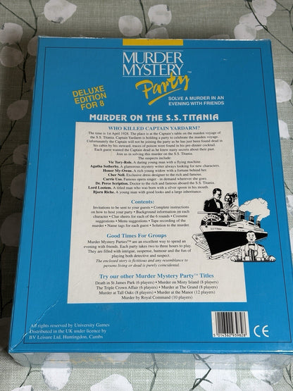 Murder Mystery Party Game - Murder on the S.S. Titania Deluxe Edition For 8