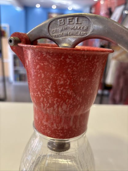 Vintage Bel Empire Jubilee Model Bakelite and Glass Cream Maker Circa 1950's