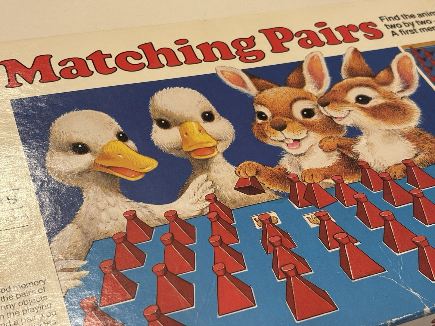 Matching Pairs Board Game MB 100% complete 1980 Children's Memory Game