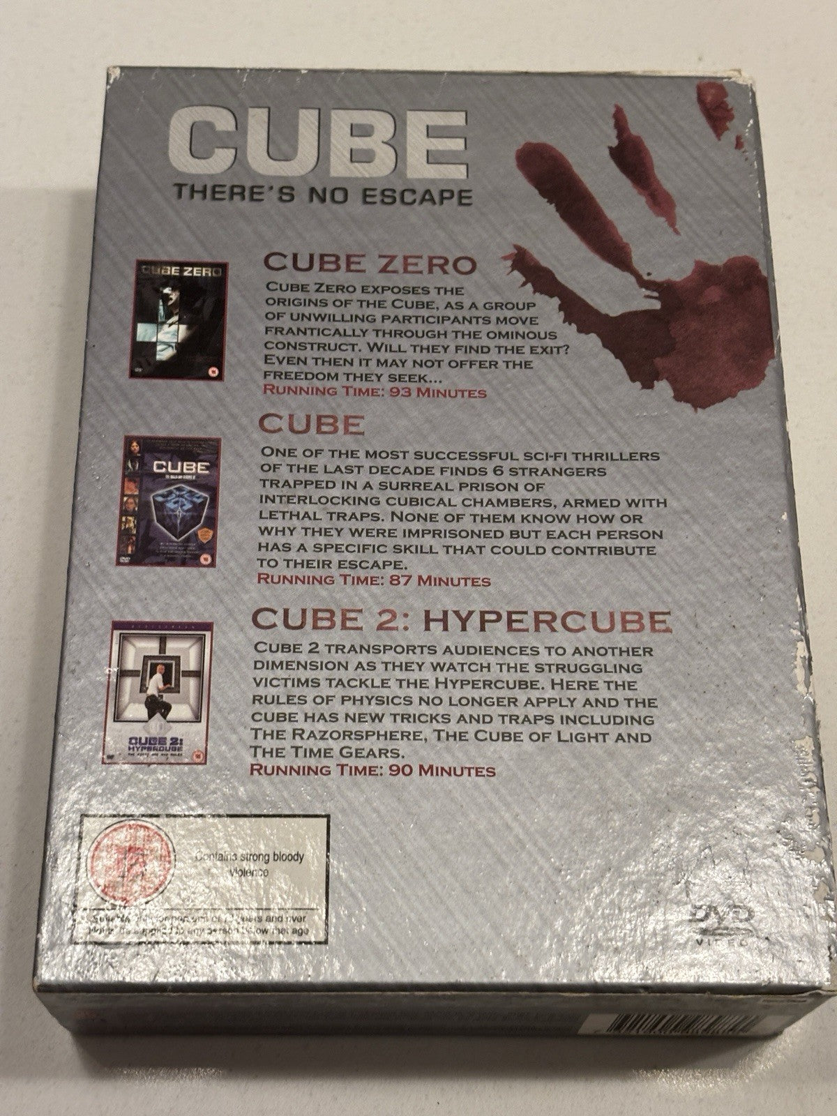 Cube Trilogy - Cube / Cube 2 / Cube Zero [DVD] {Free P&P Tracked 24}