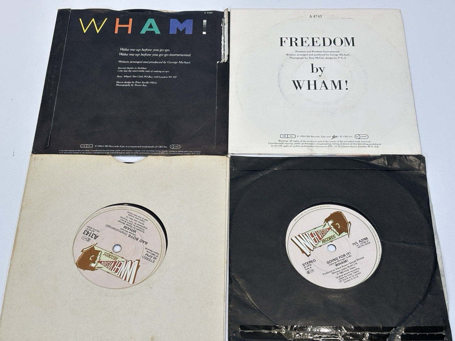 4x 'WHAM!' 7"  VINYL SINGLES