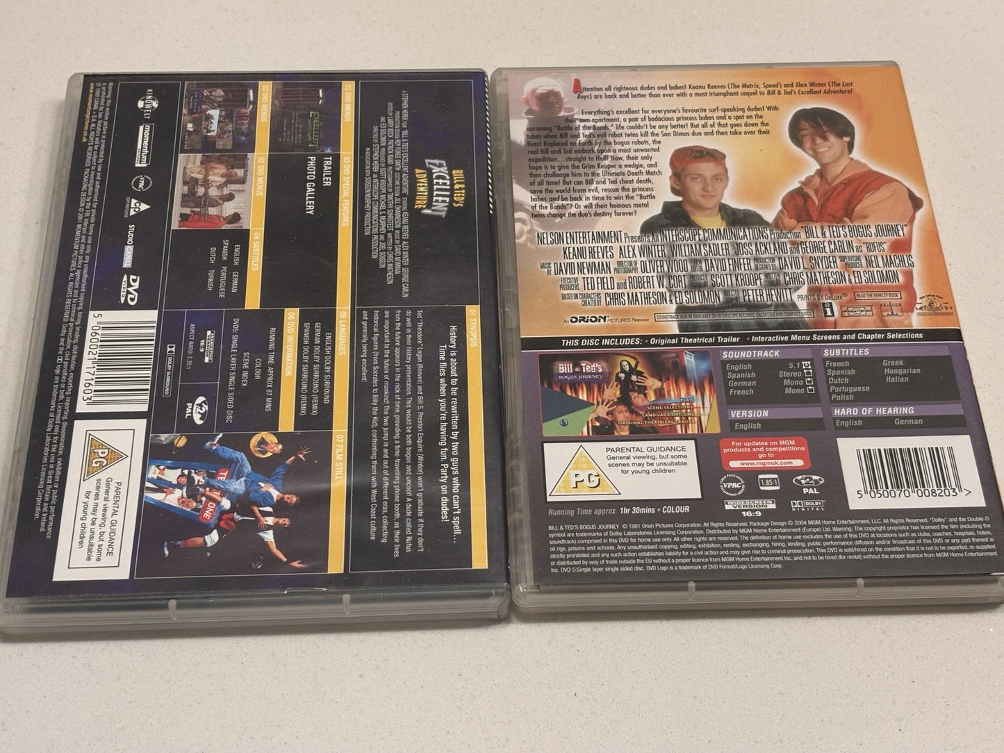 Bill And Ted's Excellent Adventure & Bogus Journey (DVD, 1991) [Region 2] [UK]
