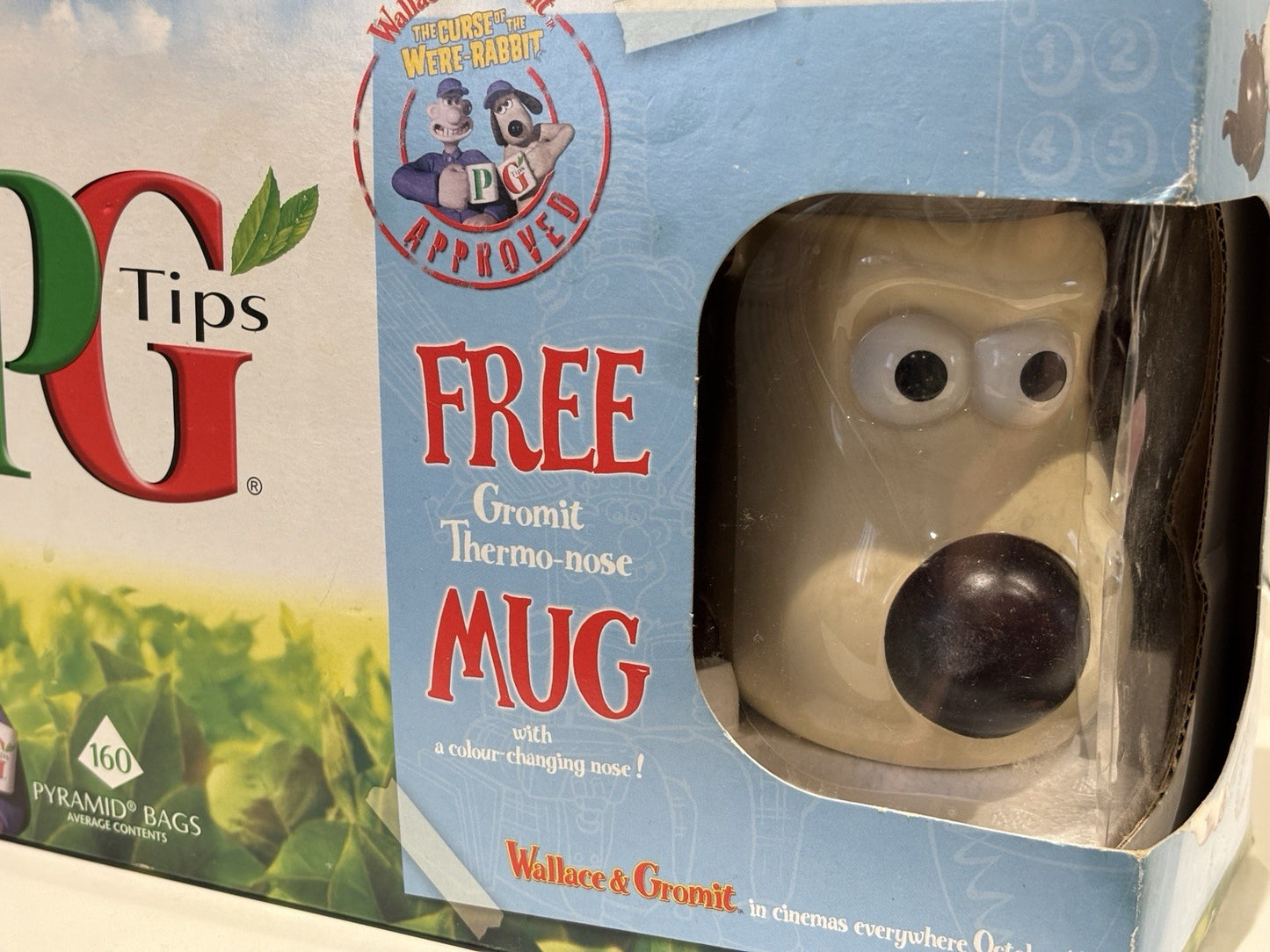 Wallace and Gromit Thermal Nose Mug Colour Change PG Tips Boxed 2005