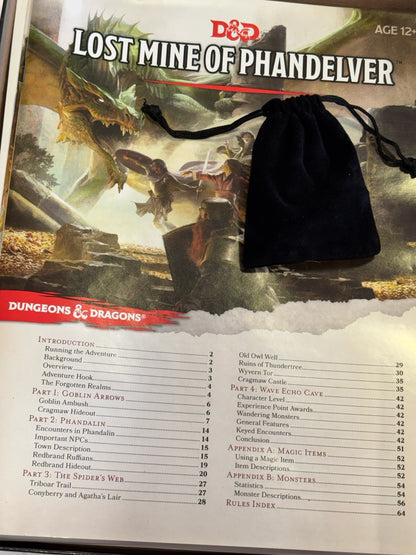 WOTC D&D 5E D20 STARTER SET LOST MINE PHANDELVER BOXED DUNGEON DRAGON OK + DICE