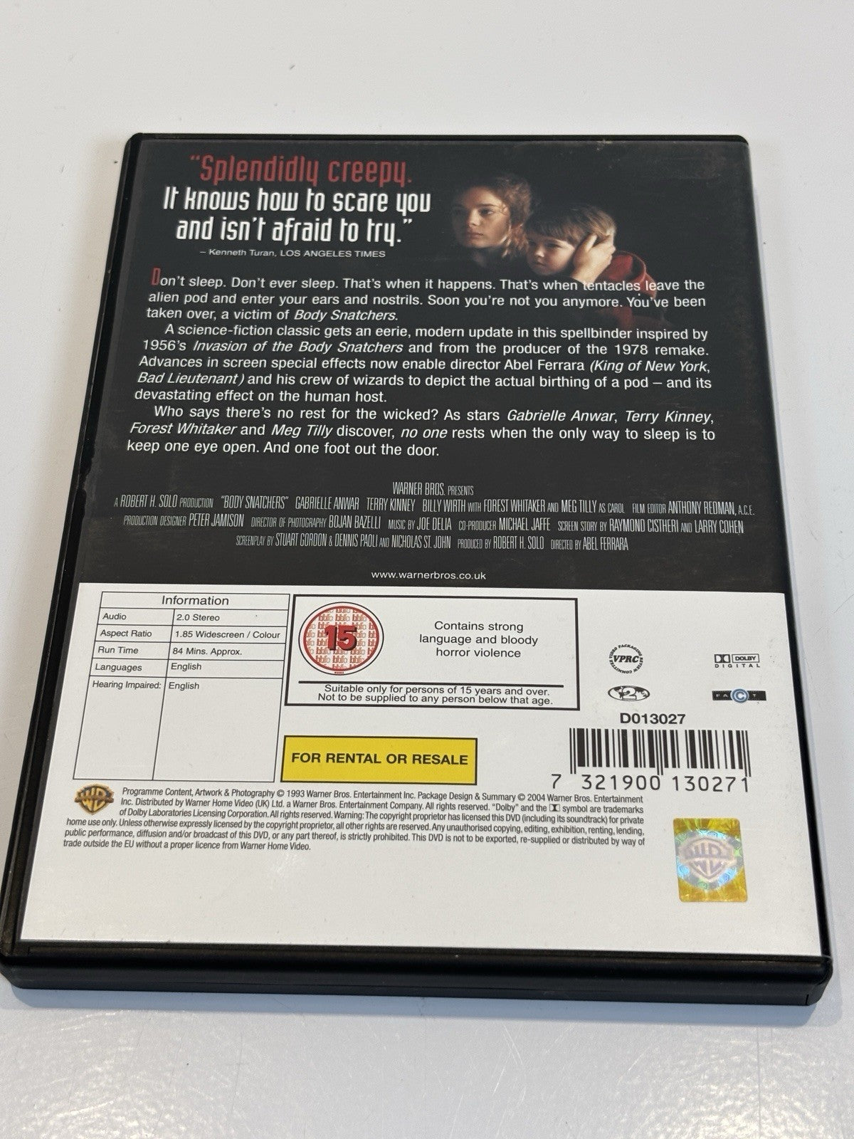 Body Snatchers  (1993) DVD (Certificate 15)