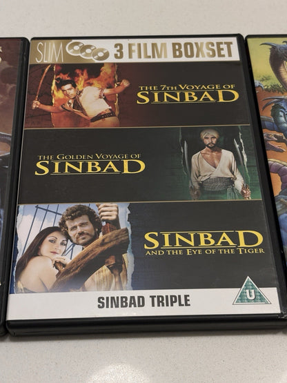 Sinbad Triple, Jason And The Argonauts, Clash Of The Titans Classic DVD’s.