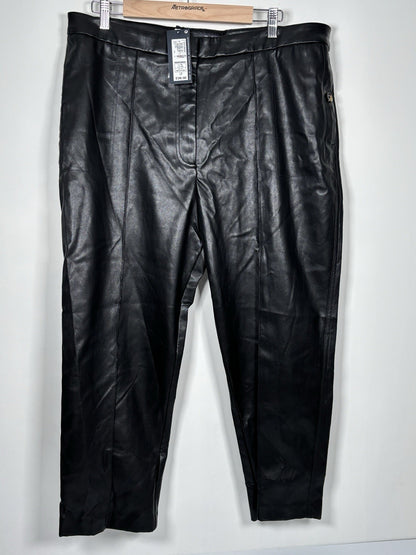 BNWT M&S The Evie Straight Leather Pants Trousers Size Uk 20