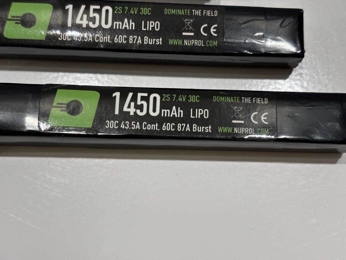 3x Airsoft Battery Nuprol NP 1450mah 7.4v 30c Lipo Stick Type