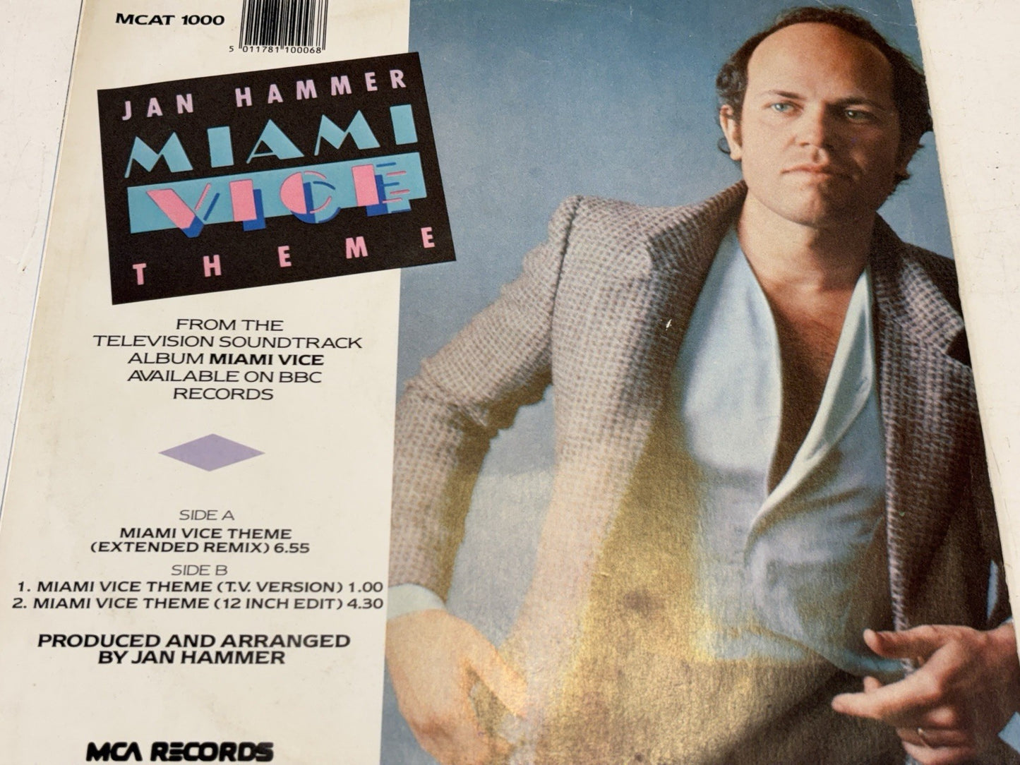 JAN HAMMER Miami Vice Theme 1985 MCAT 1000 12" Vinyl Single  45 record