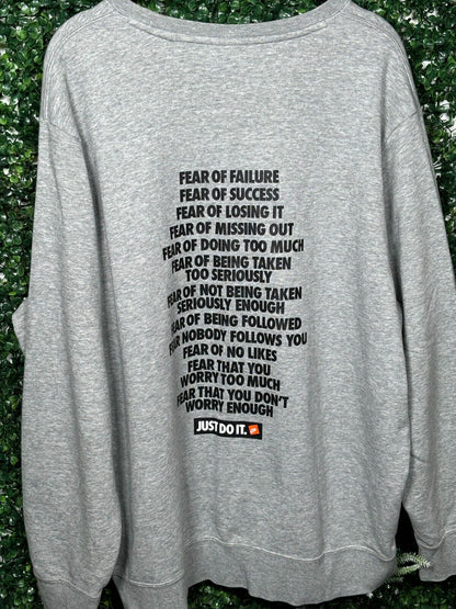 NIKE JUST DO IT Men's Grey Sweatshirt XL Sports Crew Neck