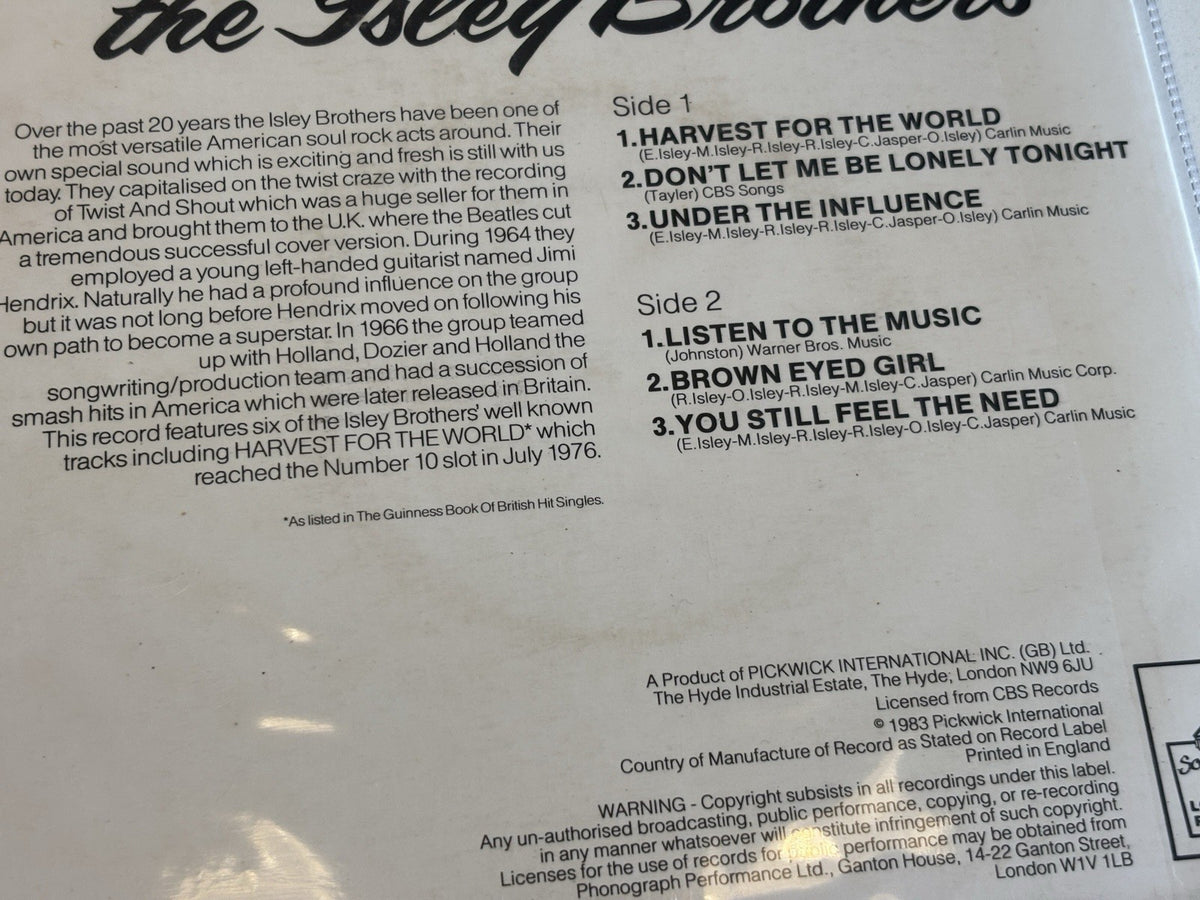 Isley Brothers Harvest for the world/Listen to the Music 7" Vinyl