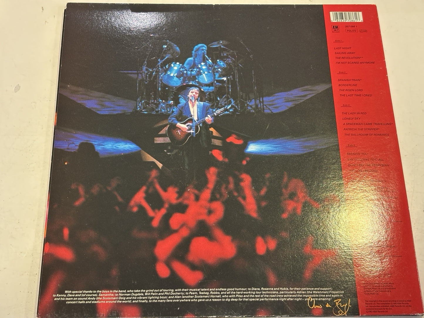 Chris De Burgh "High on Emotion Live From Dublin" 1990 UK Double Vinyl LP Record