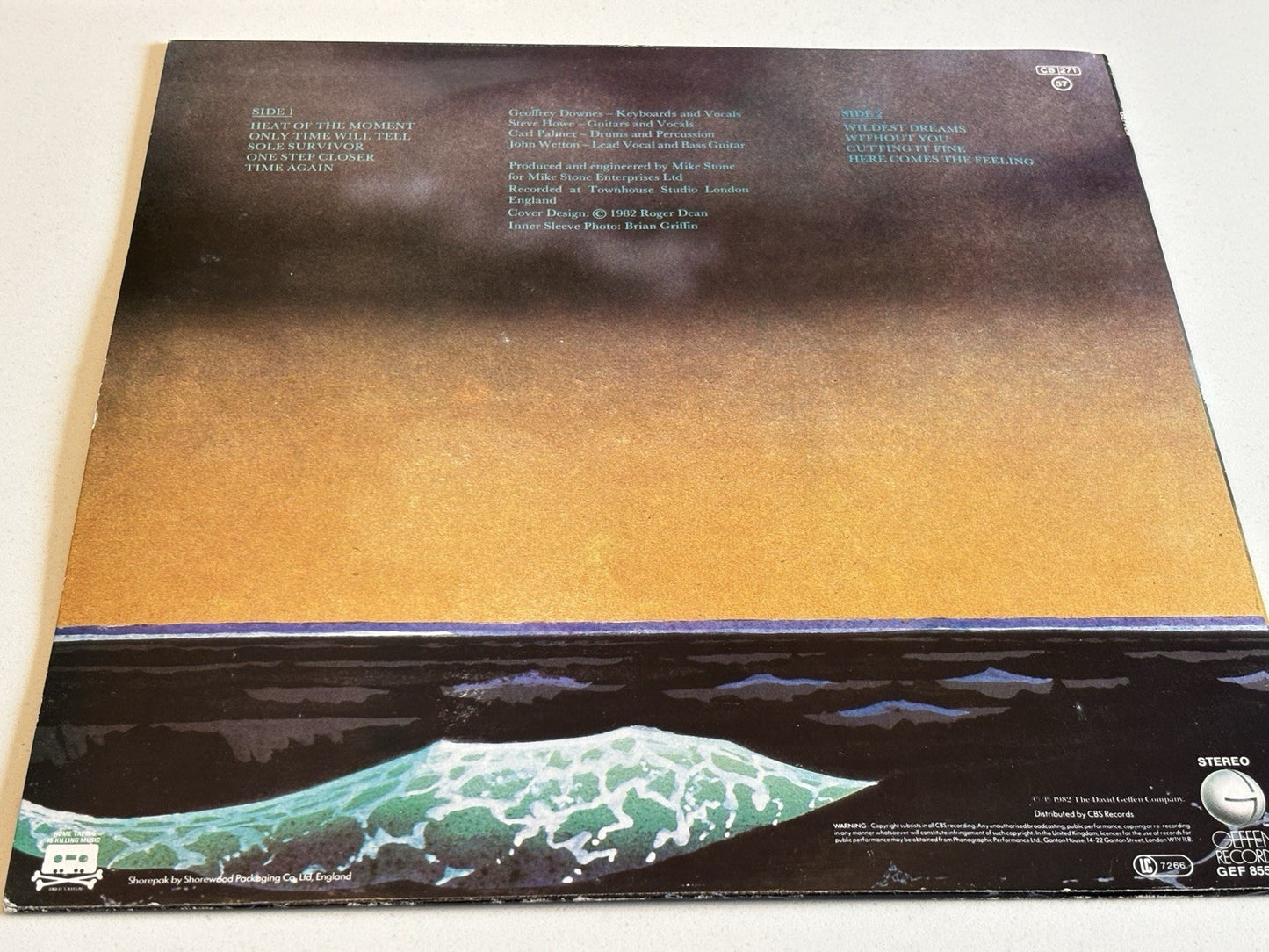 Asia Self Titled Vinyl Record EX 1982