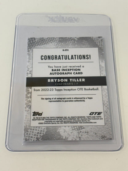 Topps Inception Overtime Elite Bryson Tiller Auto /199 IA-BT4