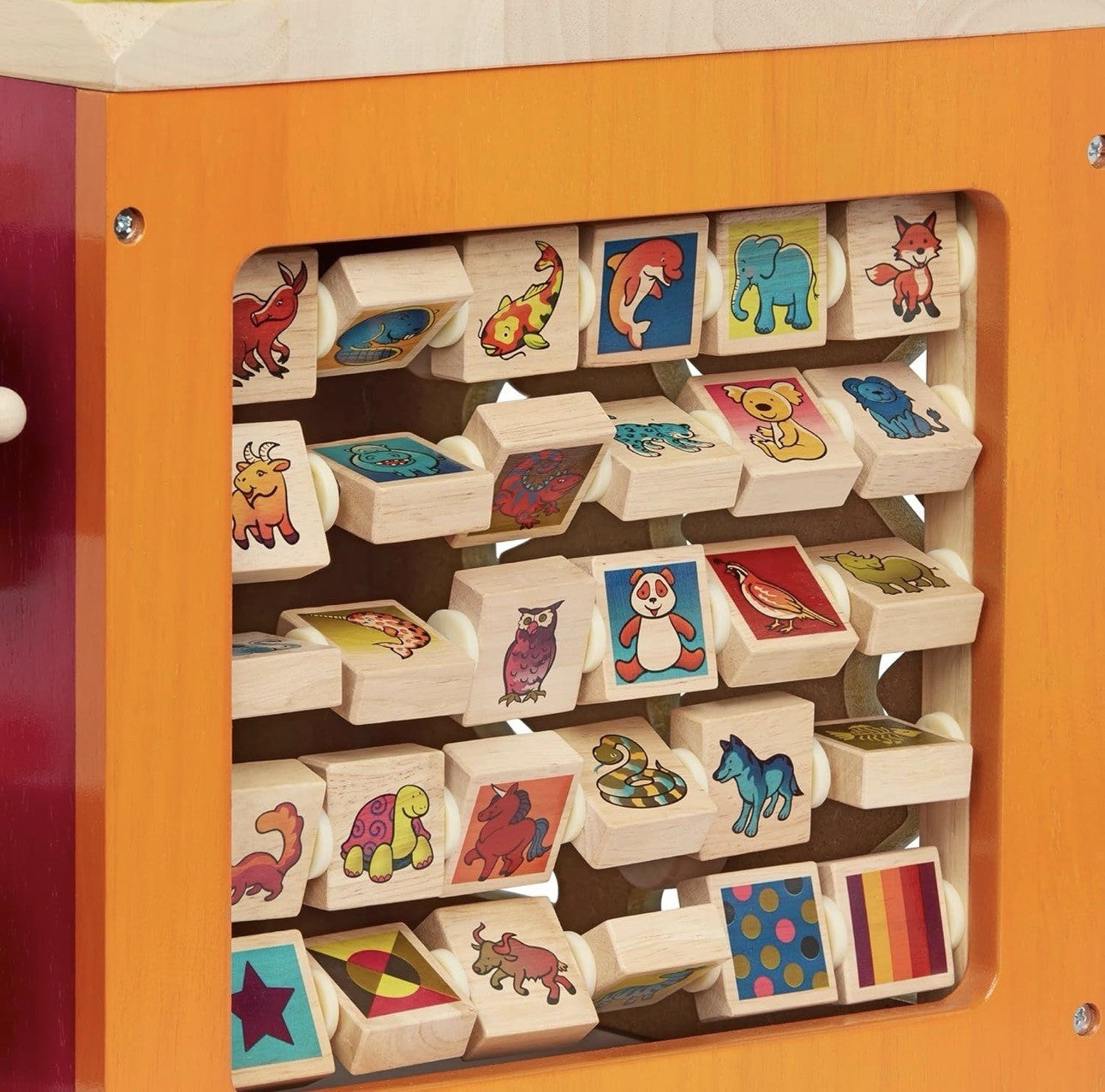 Wooden Activity Cube Zany Zoo Assortment Animals Alphabet Toddler Toy