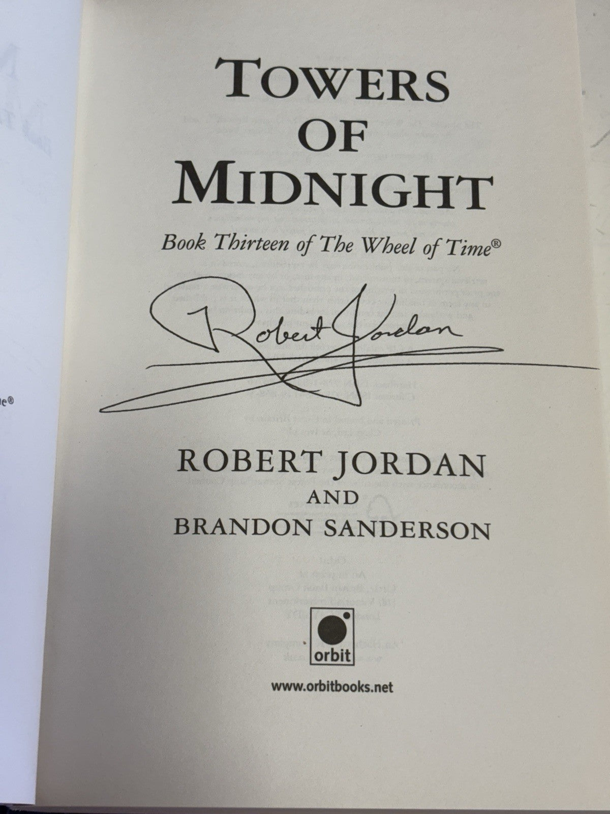 Signed Towers Of Midnight By Robert Jordan First Edition