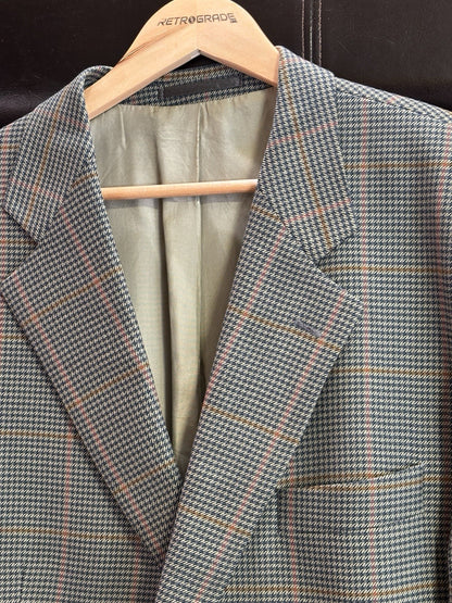 90's Vintage Christiaan Paletty houndstooth plaid classic blazer 44L