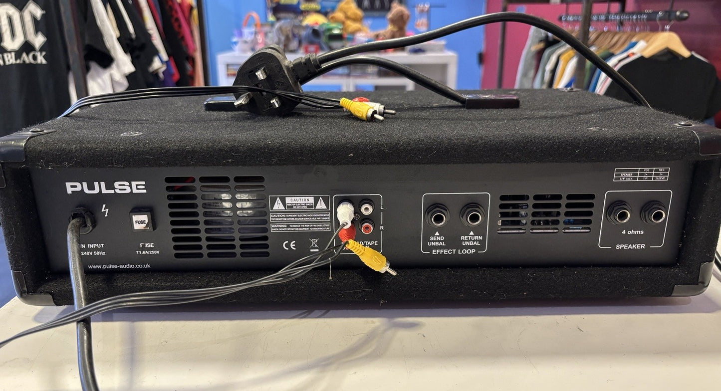 Pulse PMH200 4 Channel 200W 2 x 100W Mono Mixer PA Speaker Amplifier Amp Head