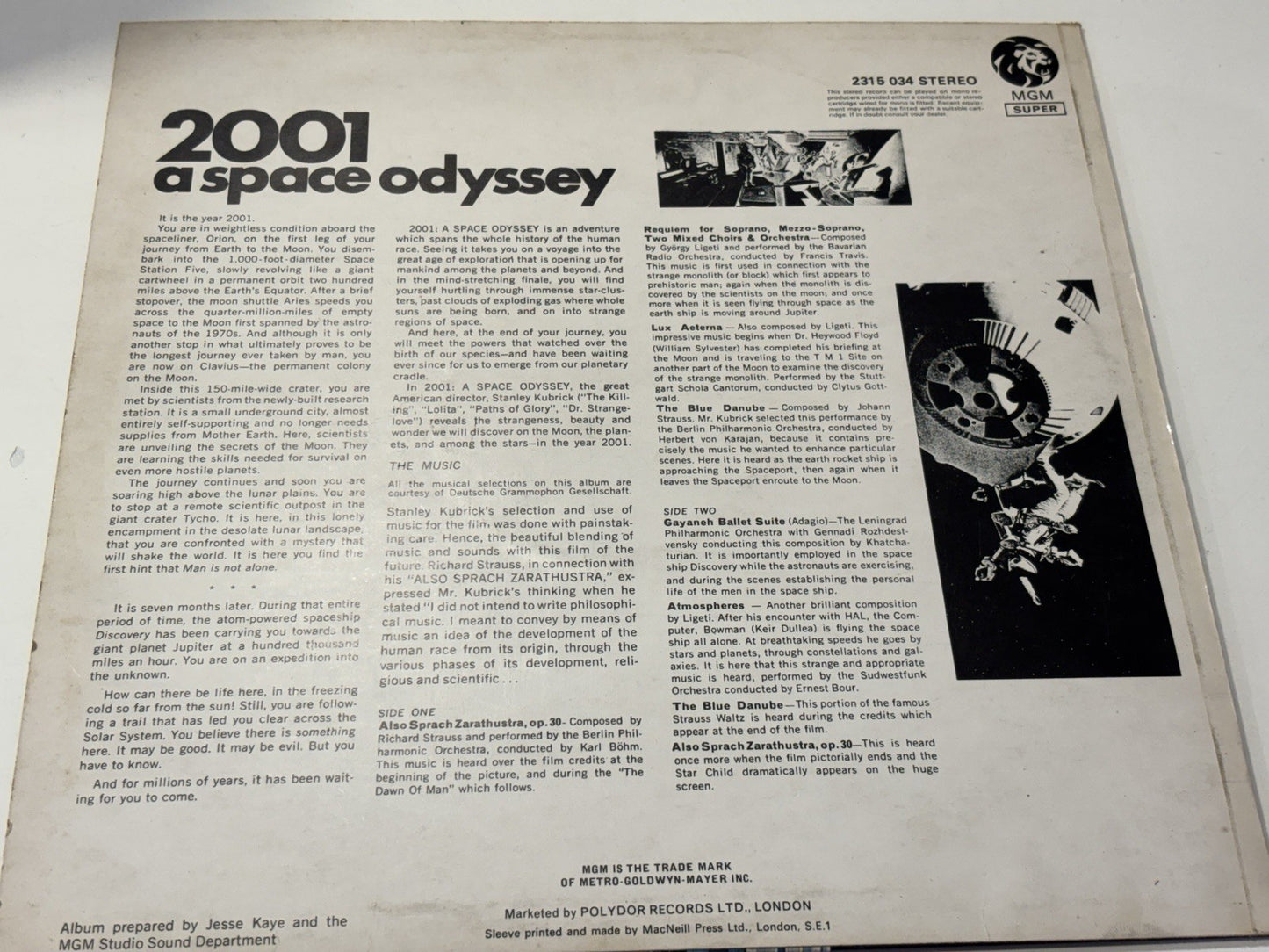 2001 A Space Odyssey Soundtrack 2315034 UK Press Reissue NM