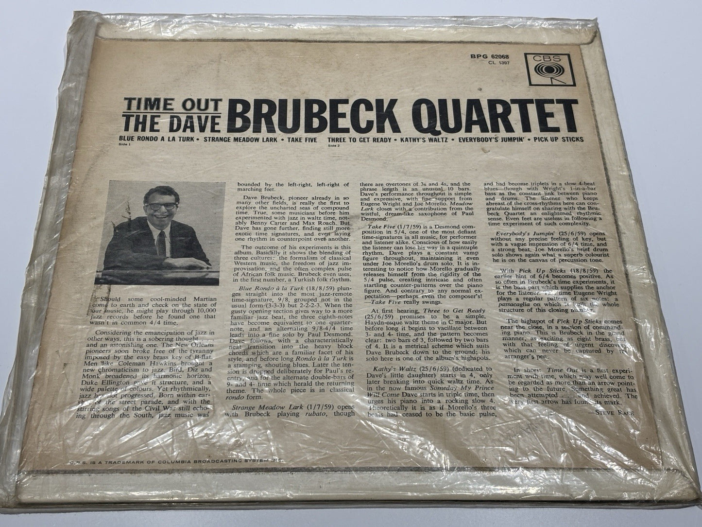 The Dave Brubeck Quartet Time Out 12" Vinyl LP 1961 Fontana Records TFL 5085