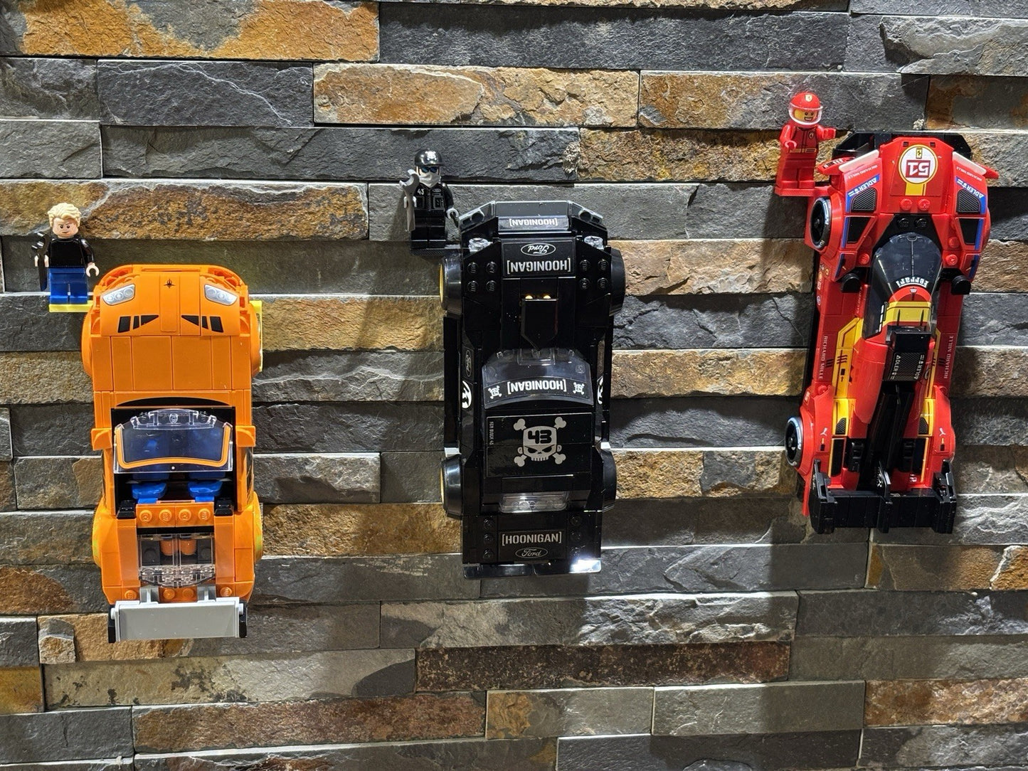 4x Lego Speed Champions & Mini Figure Wall Mount Display Bracket (Colour Options)
