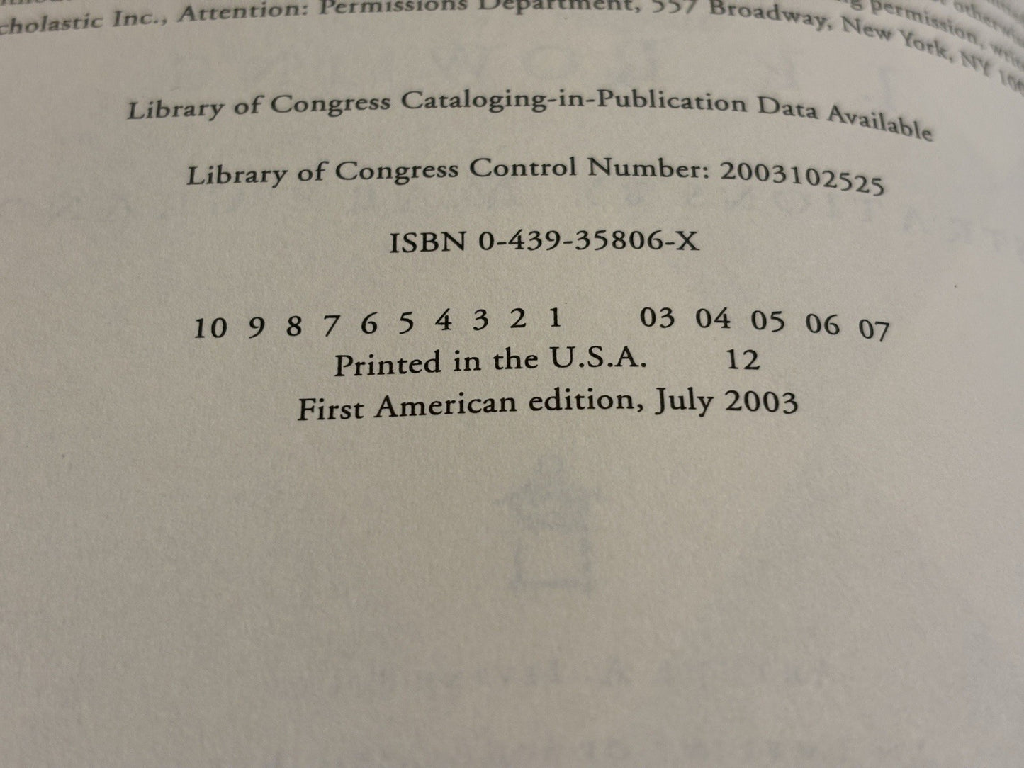 Harry Potter And The  Order Of The Phoenix American 1st Edition 2003 JK Rowling