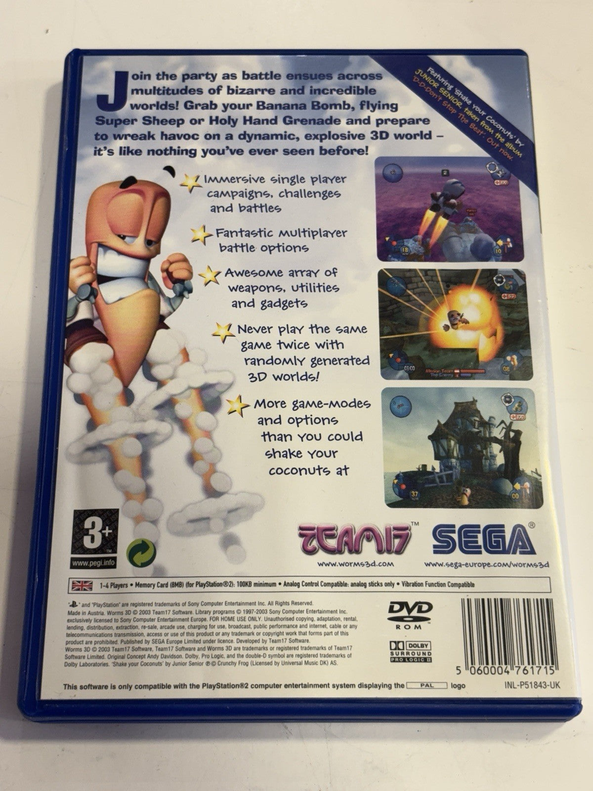 Worms 3D PS2 Video Game Complete With Manual UK Post Paid
