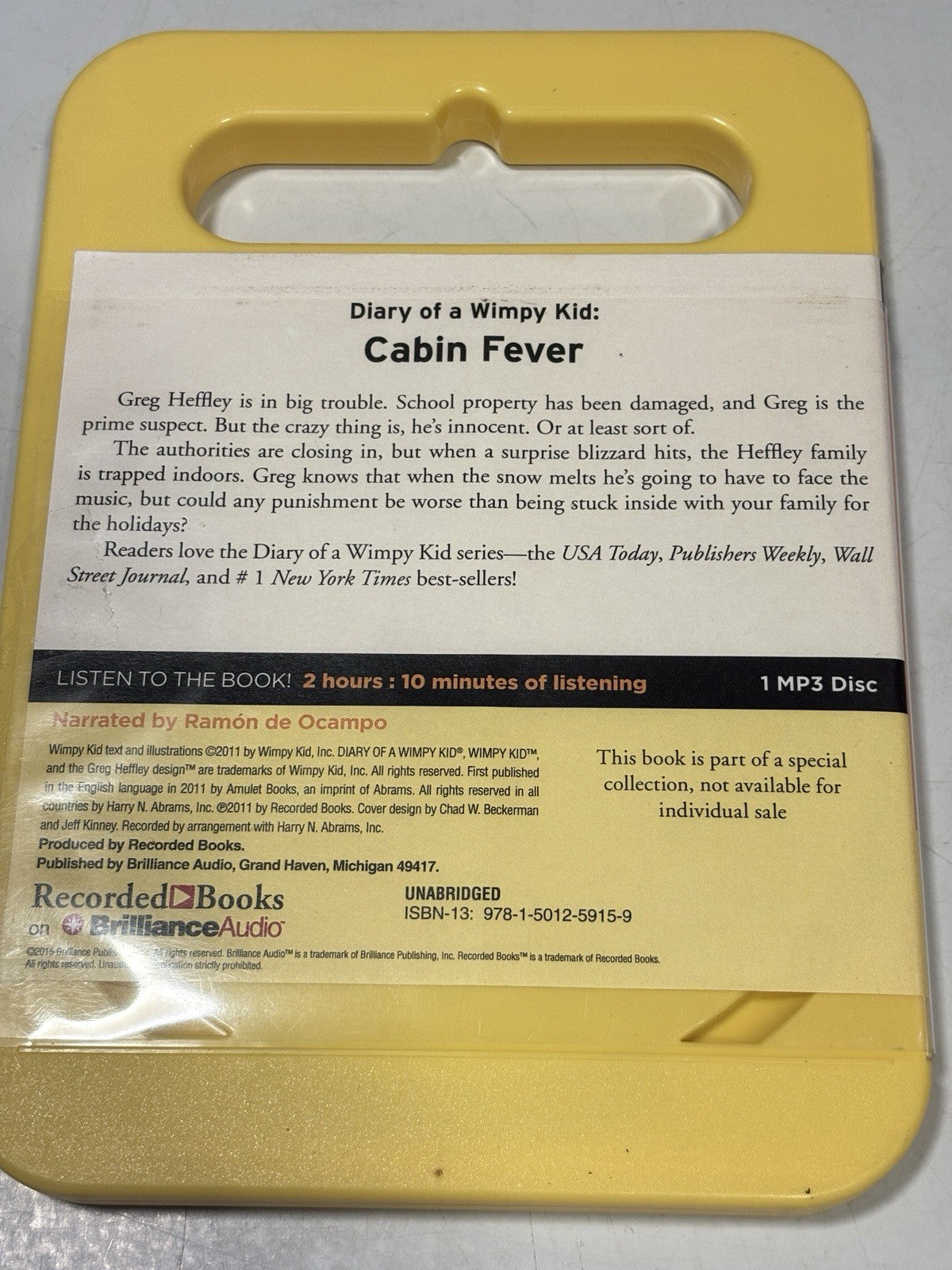 RARE Diary of a Wimpy Kid Cabin Fever Audio CD Boxed